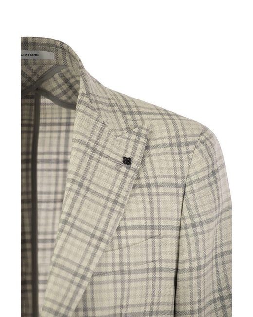 Tagliatore Gray Check Pattern Jacket for men