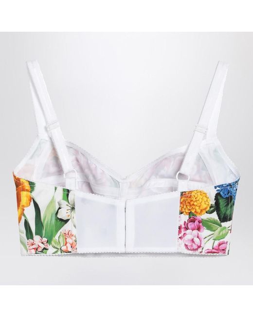 Dolce & Gabbana Red Floral Print Bralette Top
