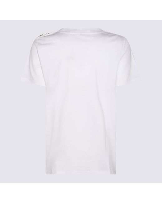 Balmain White T-shirts And Polos