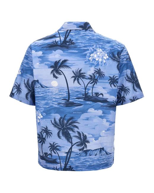 Palm Angels Blue 'Sunset' Shirt for men