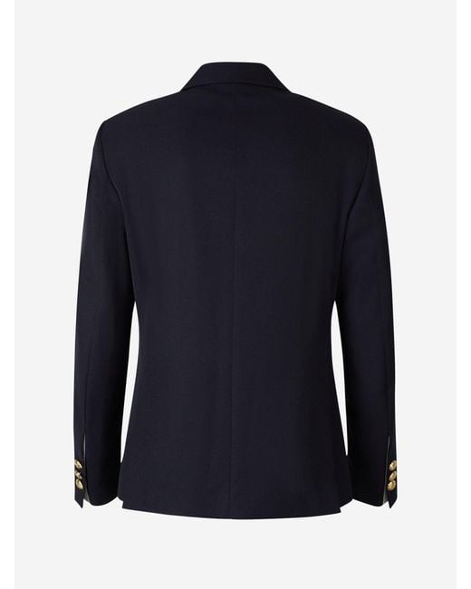 Palm Angels Blue Single Breasted Canvas Blazer. for men