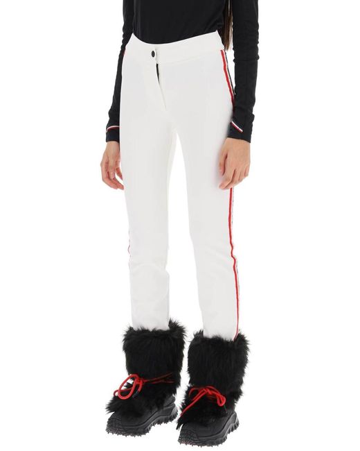 3 MONCLER GRENOBLE White Sporty Pants With Tricolor Bands