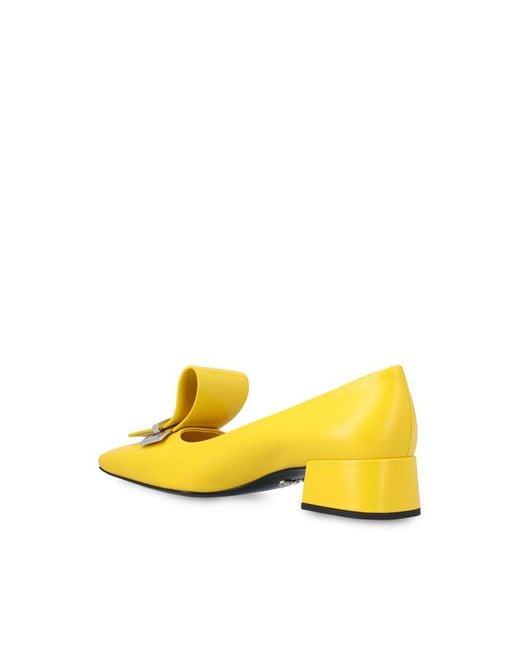 Prada Yellow Heeled Shoes