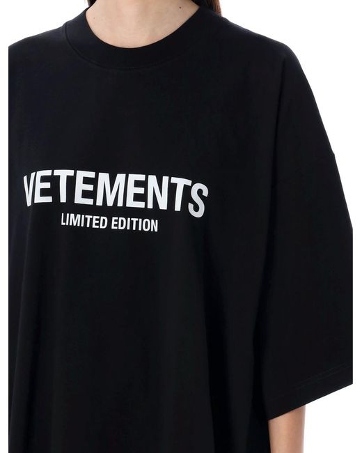 Vetements Black Limited Edition Logo T-Shirt
