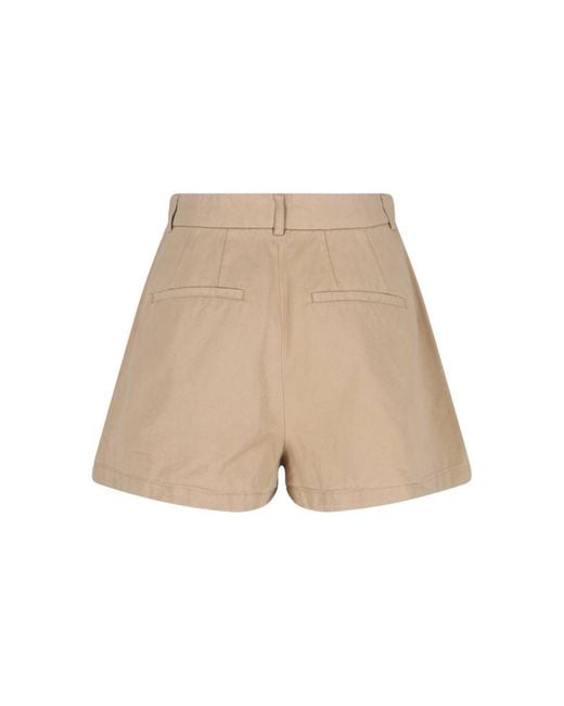 Filippa K Natural High-Waisted Straight Cotton Shorts With Tailored Finish