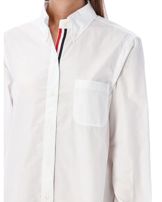 Thom Browne White Oxford Shirt Dress