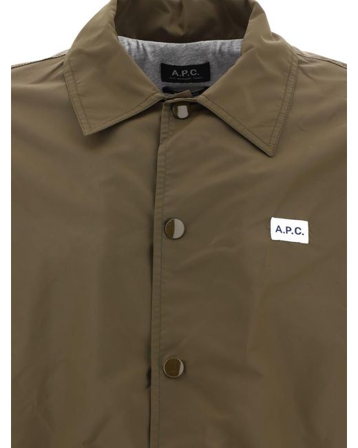 A.P.C. Green "aleksi" Overshirt for men
