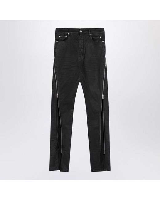 Rick Owens Black Coated Bolan Banana Jeans for men