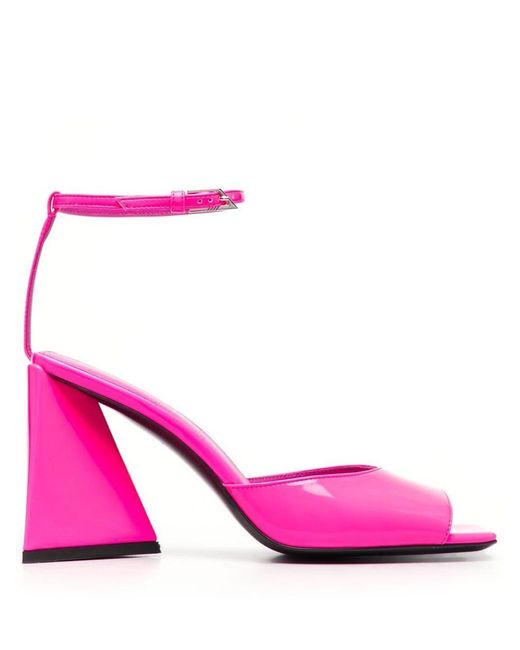 The Attico Pink Piper Synthetic Patent Heel Sandals