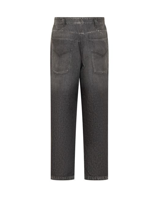 Bluemarble Gray Jeans Washed Denim Rhinestones for men
