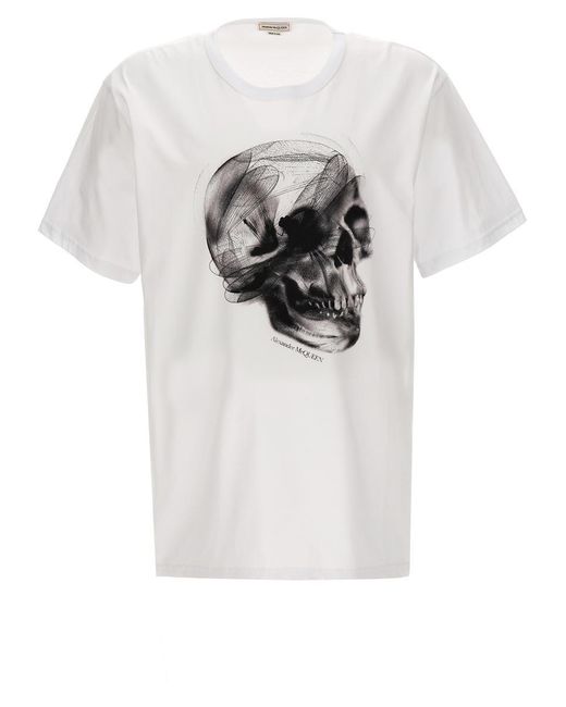Alexander McQueen White Skull T-shirt for men