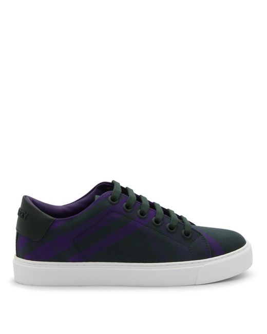 Burberry Blue Albridge Check Low-top Sneakers