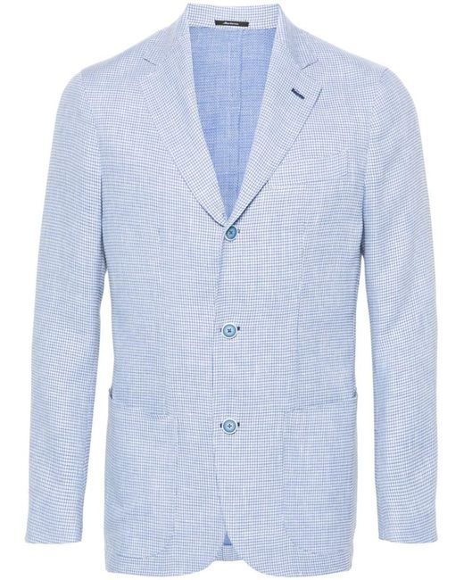 Sartorio Napoli Blue Linen And Wool Blend Jacket for men