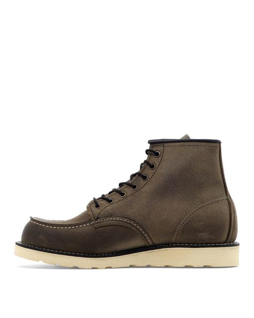 Red Wing Brown Classic Moc Toe Lace Up Boots for men