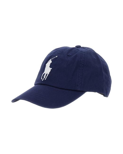 Polo Ralph Lauren Blue Baseball Cap With Maxi Pony On The Front And Numeric Detail On The Side for men