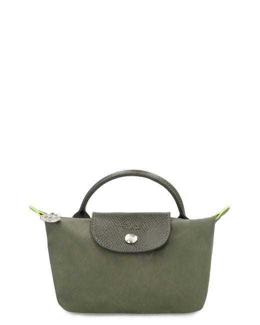 Longchamp Green Le Pliage Technical Fabric Clutch