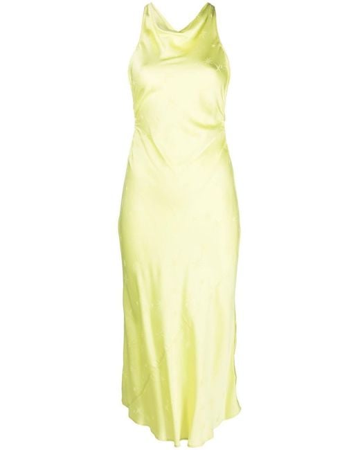 Forte Forte Yellow "Étoile" Satin Jacquard Dress