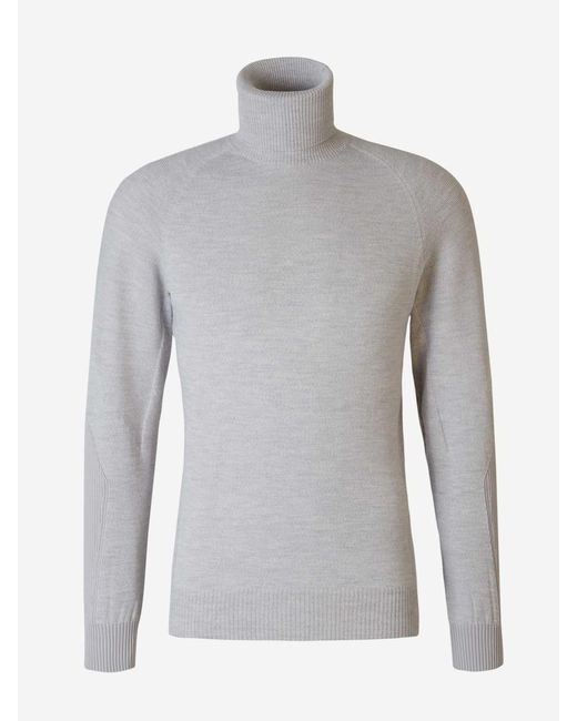 Sease Gray Wool Knitted Sweater for men
