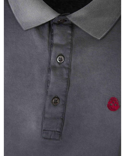 Alexander McQueen Black Polo Logo Cotton for men
