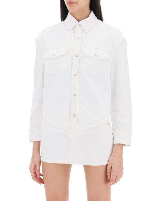 Wardrobe NYC White Boxy Denim Overshirt