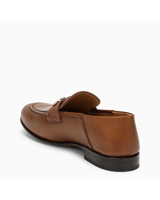 Ferragamo Mule Loafer With Gancini Ornament in Brown