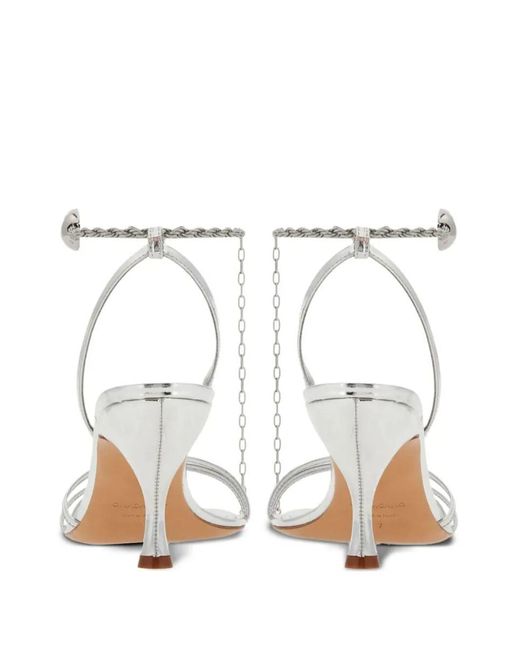 Ferragamo White Denise Chain Sandal Shoes