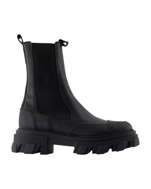 Ganni Black Chelsea Anckle Boots