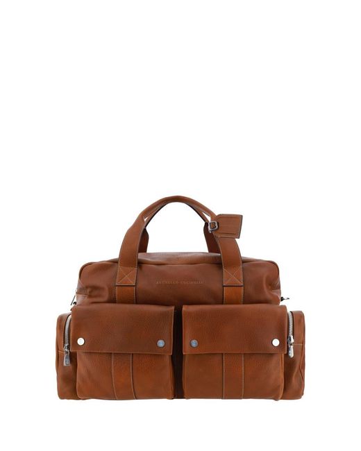 Brunello Cucinelli Brown Travel Bags for men