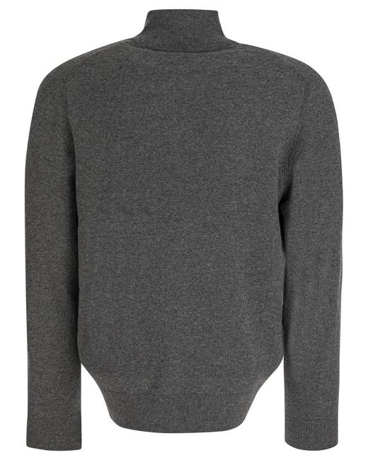 Vince Gray Cashmere Sweater With Half Zipper for men