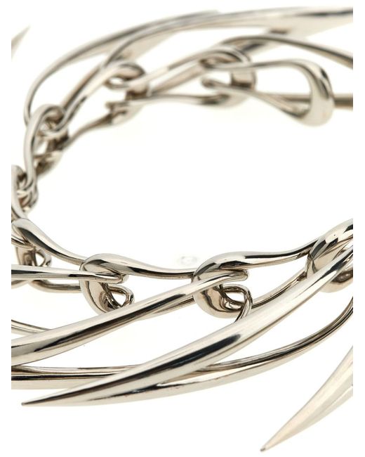 Mugler Metallic Metal Necklace Jewelry Silver