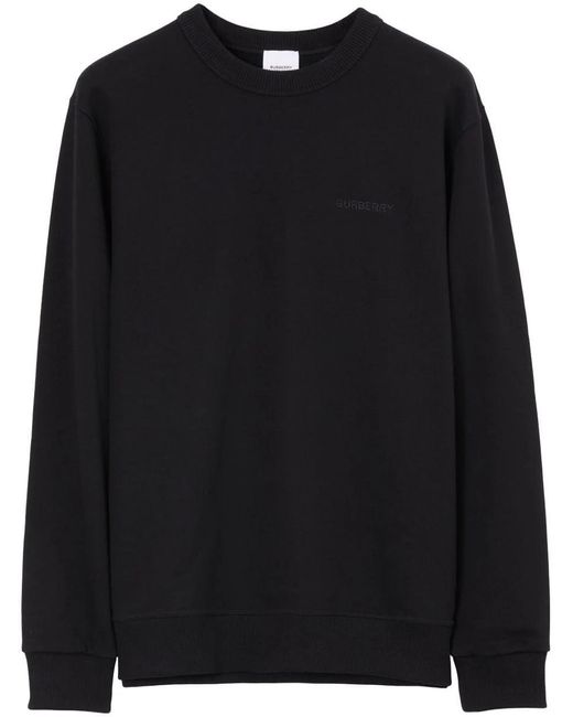 Burberry Black Check Ekd Cotton Sweatshirt for men