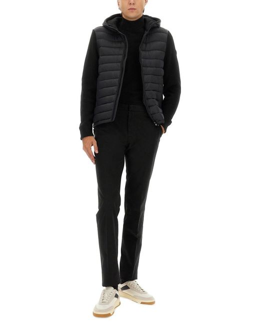 Colmar Black Hooded Jacket With Knitted Sleeves for men