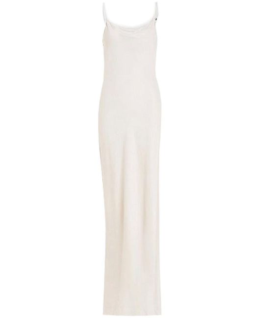 Calvin Klein White Fluid Satin Slip Dress