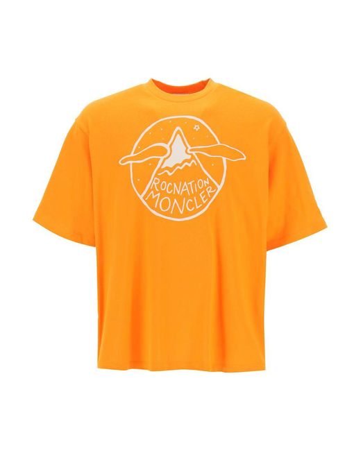 MONCLER X ROC NATION Orange T-Shirts & Tops for men