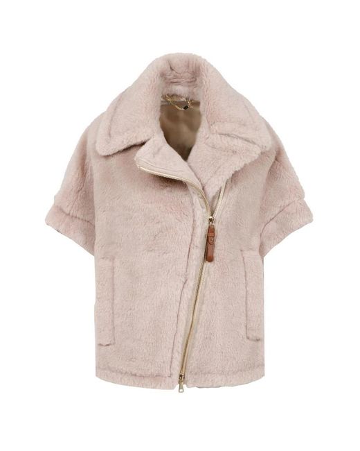 Max Mara Natural Newmant Biker Jacket Cape