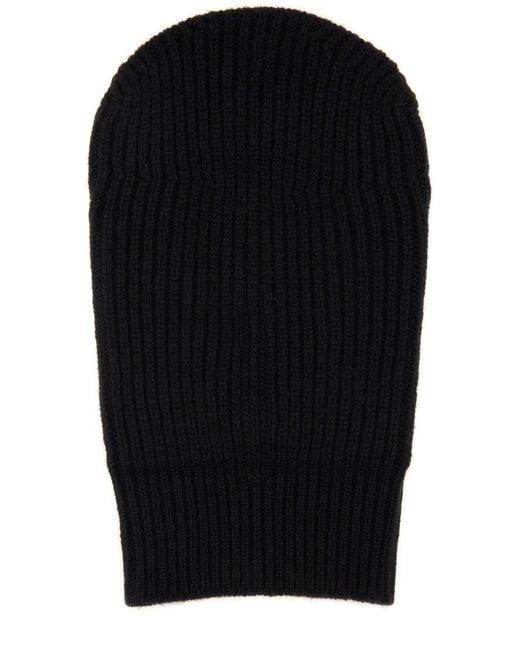 Rick Owens Black Knitted Balaclava for men