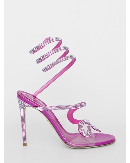 Rene Caovilla Morgana Sandals in Pink | Lyst