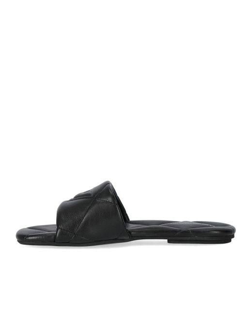 Emporio Armani Black Quilted Flat Sandal
