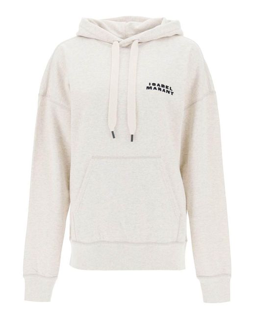 Isabel Marant White 'scott' Hoodie With Logo Embroidery