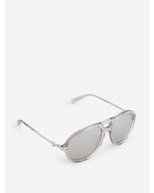 Moncler White Aviator Sunglasses for men