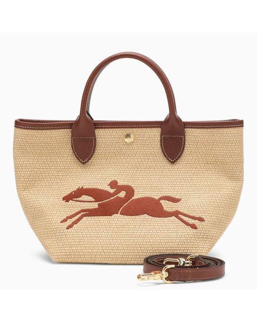 Longchamp Brown Le Panier Pliage Bag With Handle S
