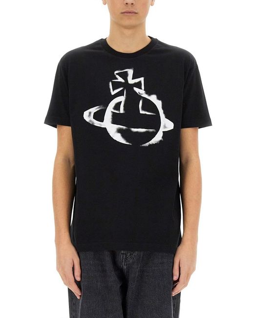 Vivienne Westwood Black Orb Tshirt Stencil