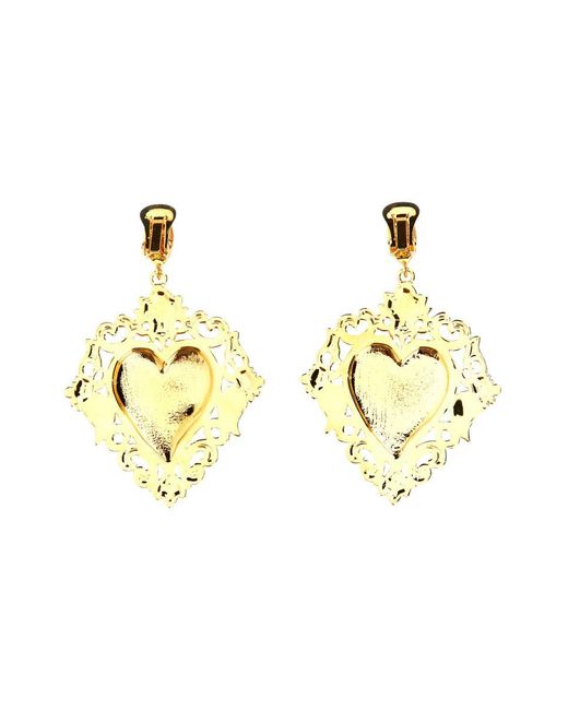 Moschino Metallic "gold Heart" Earrings
