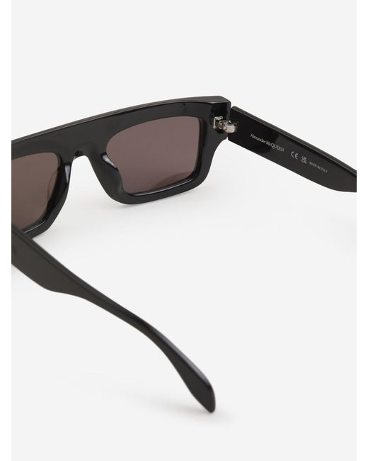 Alexander McQueen Gray Rectangular Sunglasses