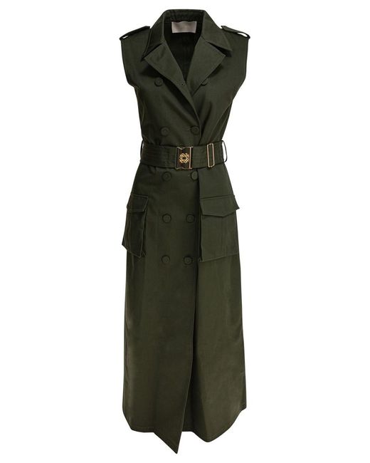 ワンピース Elie Saab Gabardine Midi Dress PALM SHADE40 Gabardine Green Elie Saab Gabardine midi dress palm shade40 | The Fashion Square