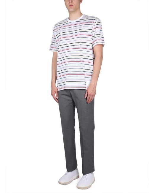Thom Browne White Polo Striped T-shirt for men