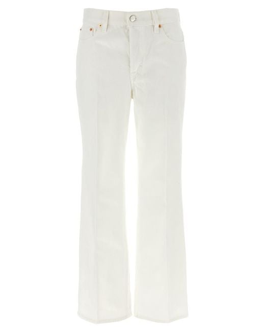 Gucci White Cropped Jeans