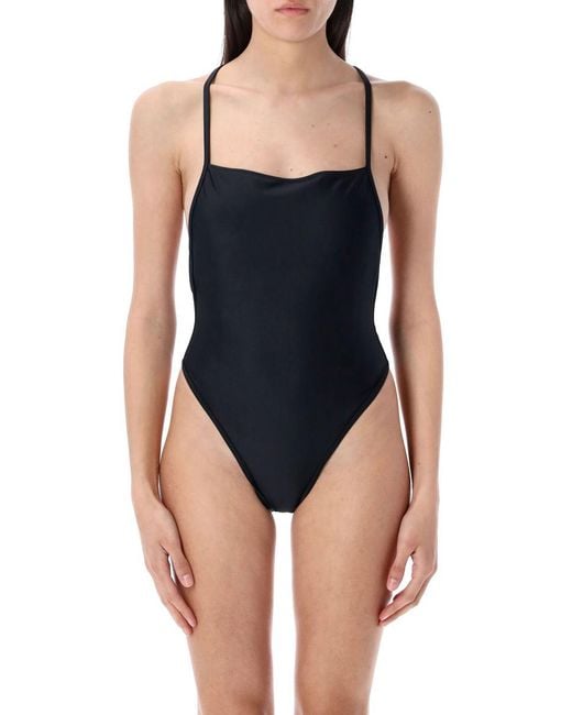 MARINE SERRE Blue One-Piece Swimwear