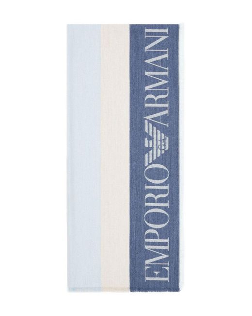 Emporio Armani Blue Striped Stole