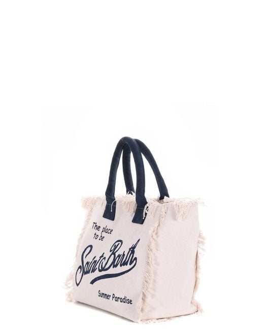 Mc2 Saint Barth Blue Canvas Shopping Bag
